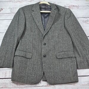 Chereskin Sport Coat Mens 42R Grey Excellent Herringbone Camel Hair Blend Blazer